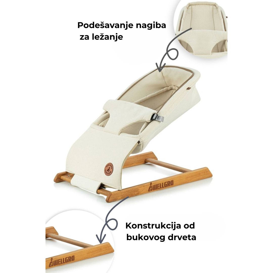 Bouncer Wellgro Mocha Plus bež