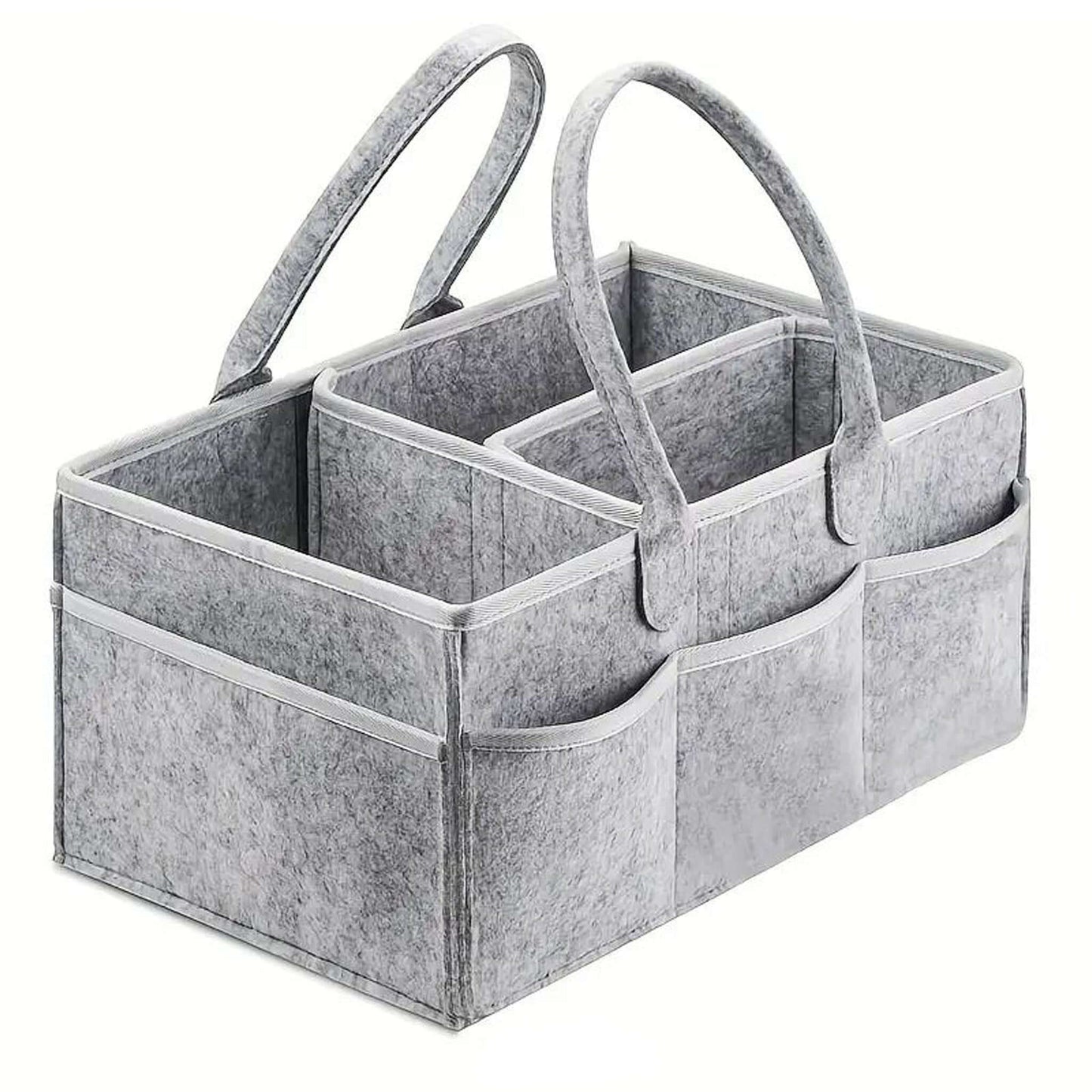 organizator za pelene i bebi kozmetiku sa pregradam sivi