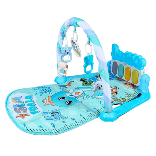 Baby gym prostirka sa muzičkim funkcijama i visećim igračkama za stimulaciju razvoja bebe
