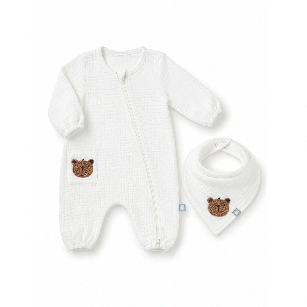 Bebi muslin set kombinezon sa siperkom Teddy