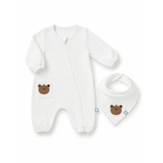 Bebi muslin set kombinezon sa siperkom Teddy