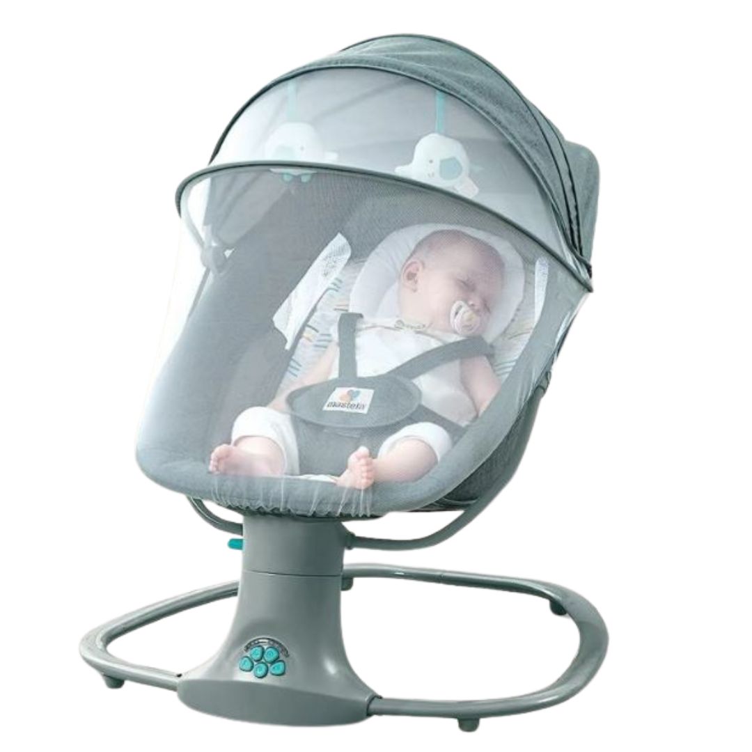 elektricna ljulja za bebe 3u1 Mastela sa bluetooth povezivanjem i 5 razlicitih nagiba