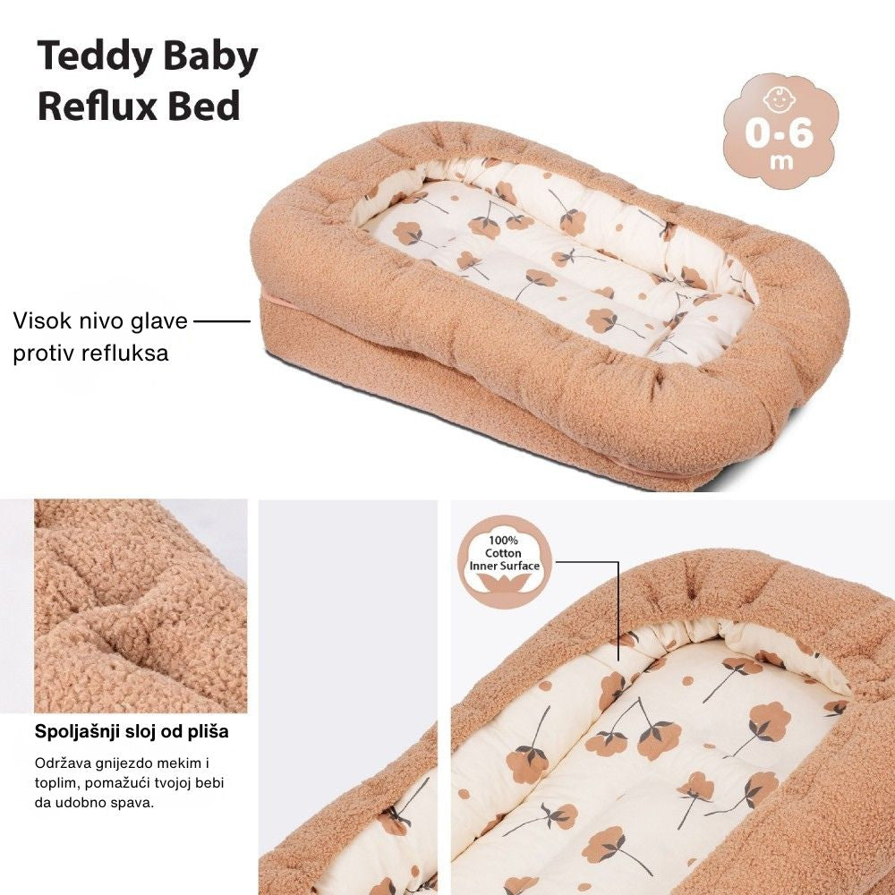 Gnijezdo za bebe protiv refluksa Teddy smeđa