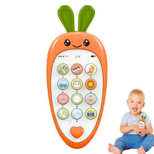 muzički telefon za bebe u obliku mrkve narandzasti