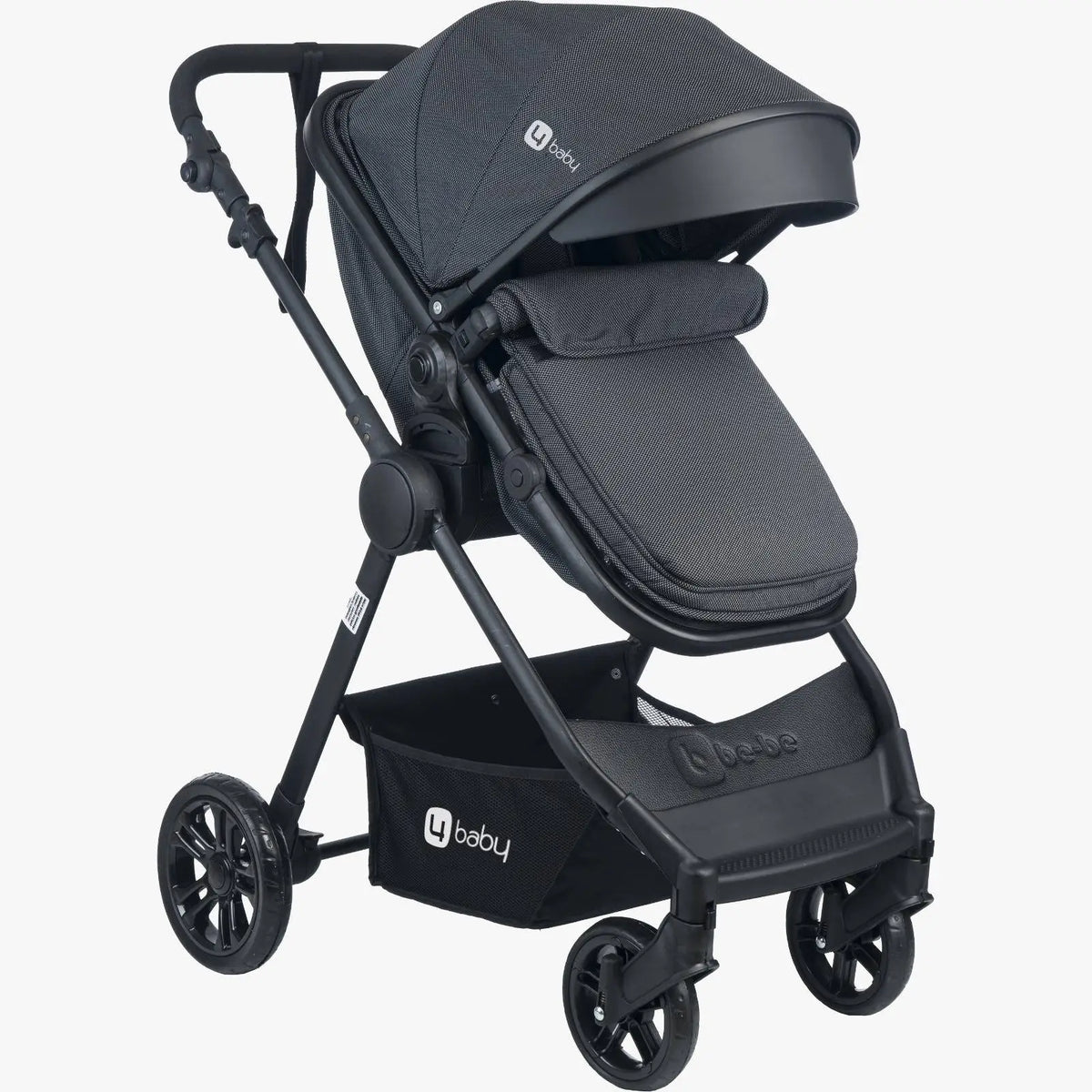 4baby dječija kolica 3 u 1 Elegant Black Travel System crna