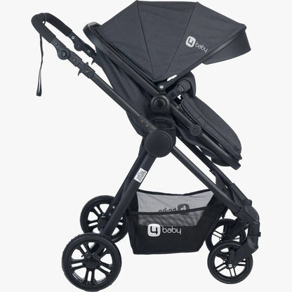 4baby dječija kolica 3 u 1 Elegant Black Travel System crna