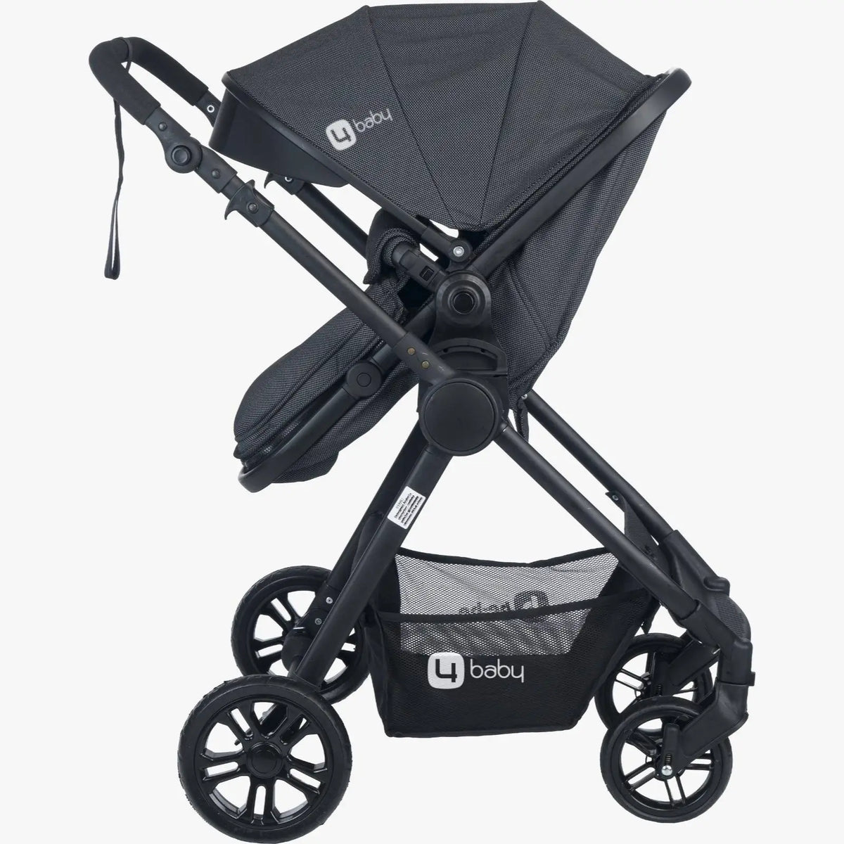 4baby dječija kolica 3 u 1 Elegant Black Travel System crna