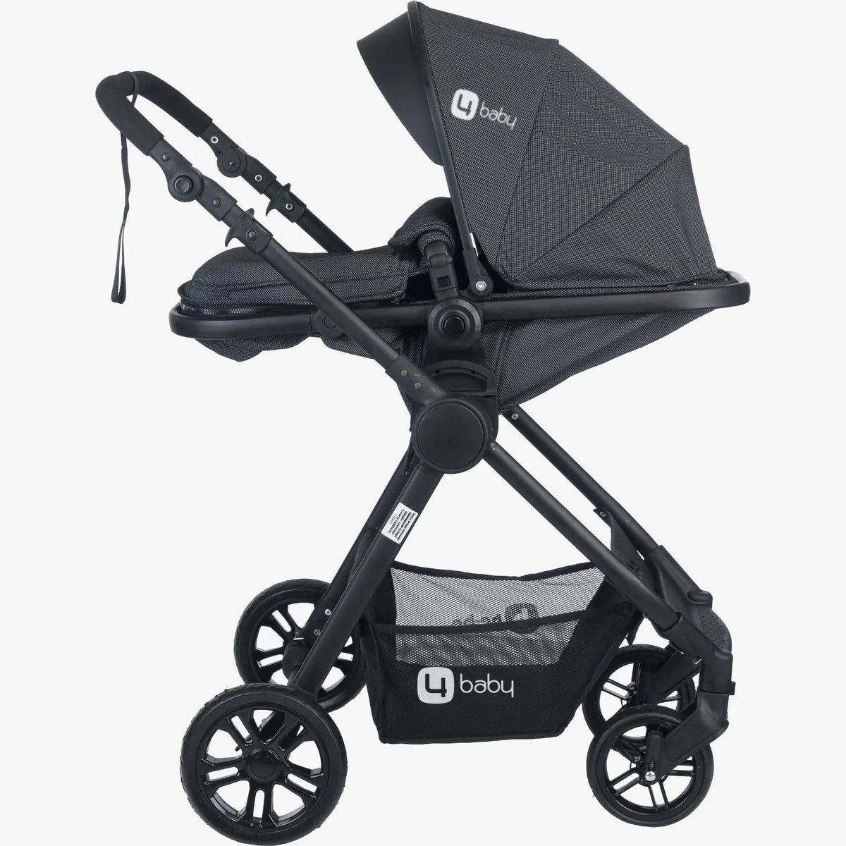 4baby dječija kolica 3 u 1 Elegant Black Travel System crna