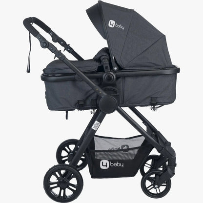 4baby dječija kolica 3 u 1 Elegant Black Travel System crna