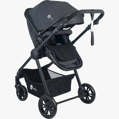 4baby dječija kolica 3 u 1 Elegant Black Travel System crna
