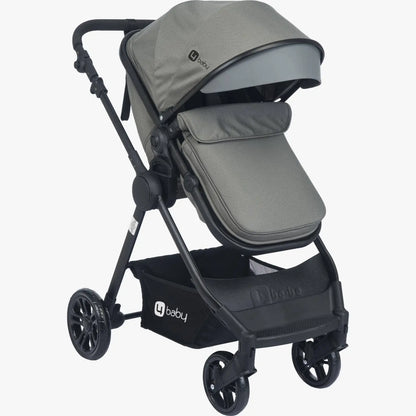 4baby dječija kolica 3 u 1 Elegant Black Travel System siva