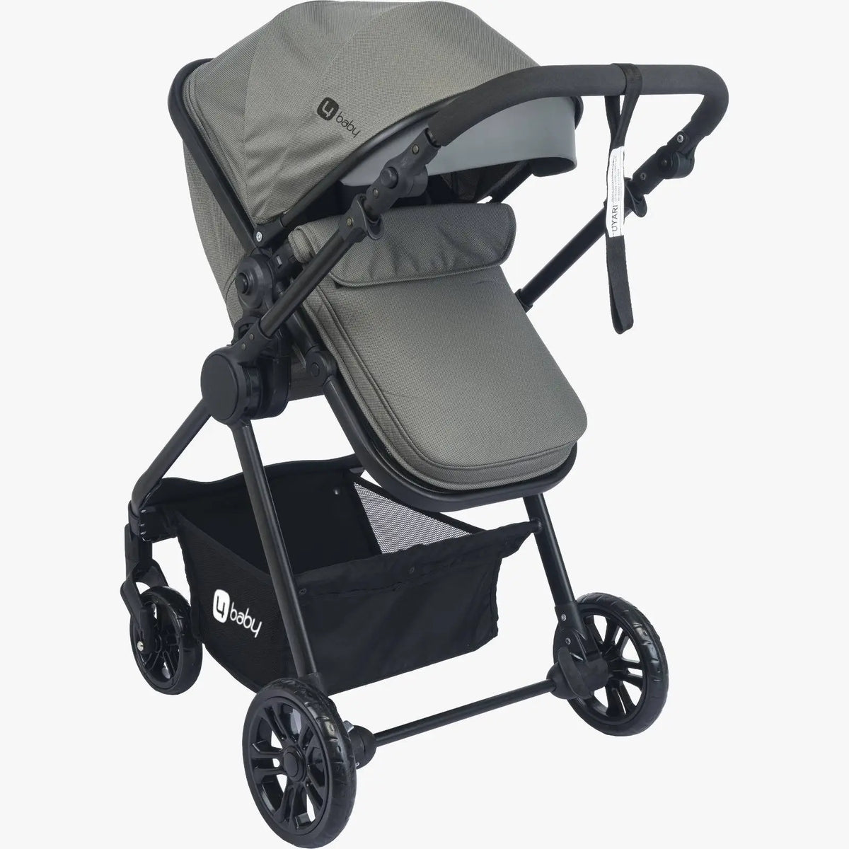 4baby dječija kolica 3 u 1 Elegant Black Travel System siva