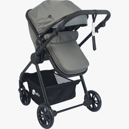 4baby dječija kolica 3 u 1 Elegant Black Travel System siva