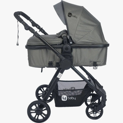 4baby dječija kolica 3 u 1 Elegant Black Travel System siva