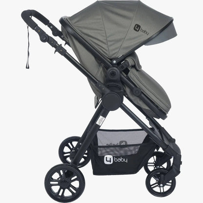 4baby dječija kolica 3 u 1 Elegant Black Travel System siva