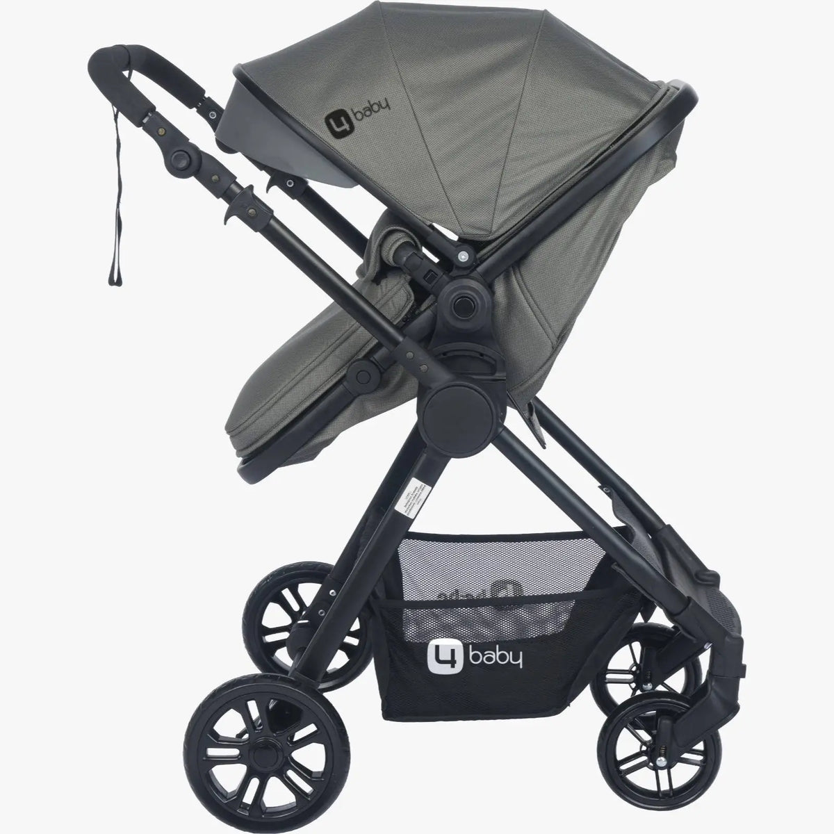 4baby dječija kolica 3 u 1 Elegant Black Travel System siva