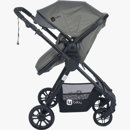 4baby dječija kolica 3 u 1 Elegant Black Travel System siva