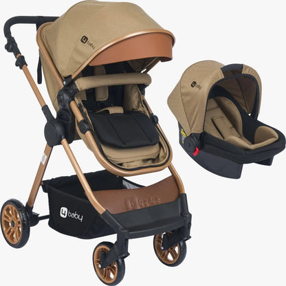4baby dječija kolica 3 u 1 Elegant Gold Travel System smeđa