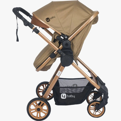 4baby dječija kolica 3 u 1 Elegant Gold Travel System smeđa