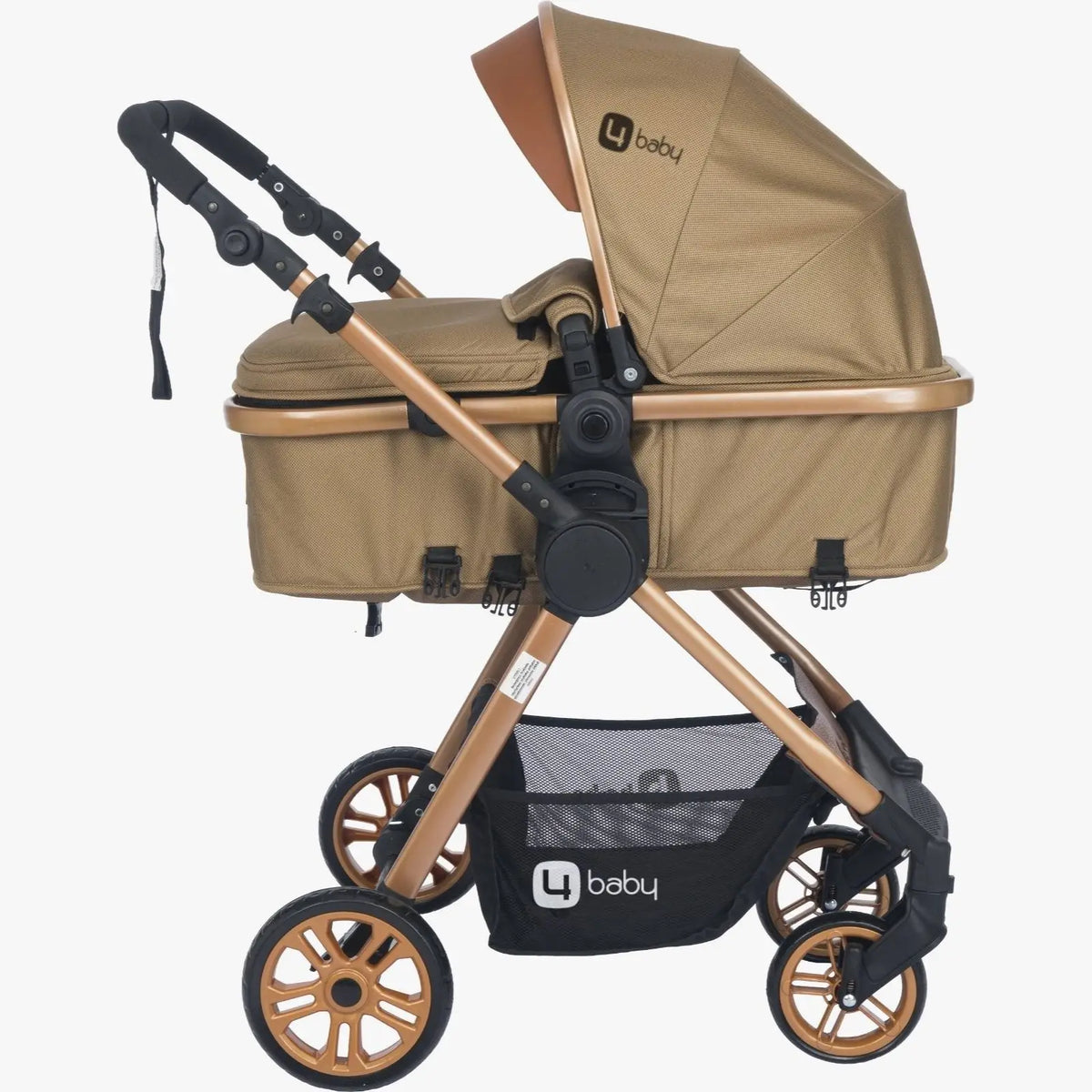4baby dječija kolica 3 u 1 Elegant Gold Travel System smeđa