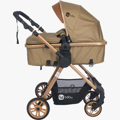 4baby dječija kolica 3 u 1 Elegant Gold Travel System smeđa