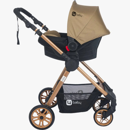 4baby dječija kolica 3 u 1 Elegant Gold Travel System smeđa