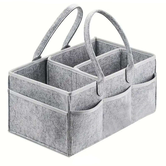 organizator za pelene i bebi kozmetiku sa pregradam sivi