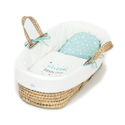 Pletena korpa / nosiljka za bebe - Aqua - zelena